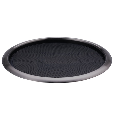 Service Ideas Tray with Removable Insert, 14" Round, Stainless Steel , Dark Tungsten TR1614RIDT